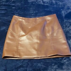 Bagatelle Brown Faux Leather Mini Skirt